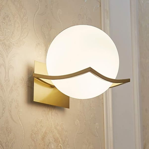 Moderne LED-vegglampe, glassdesign, E27-sokkel, for soverom og stuer KLB