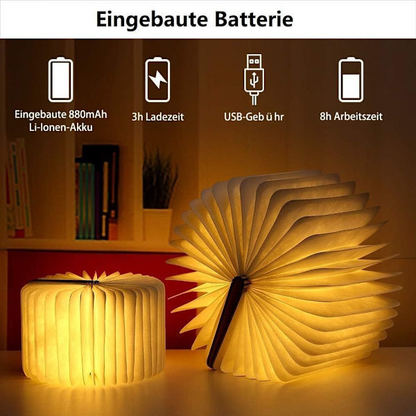 Puinen taittuva kirjalampun, magneettinen LED-kirjalampun, koristeellinen KLB