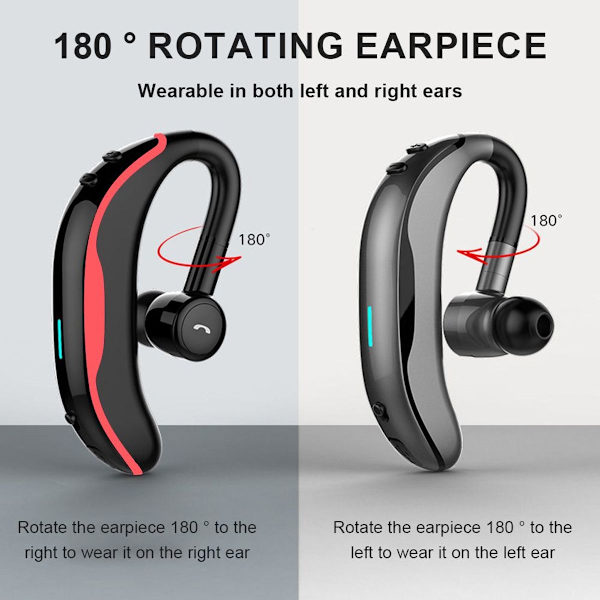 Bluetooth V5.0-headset, trådløse ørepropper for svart rød