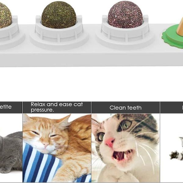 Kissankarkit luonnollisilla catnip-lehdillä, syötävät pallot, KLB
