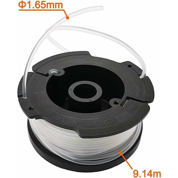 Black and Decker -leikkurin siimat (30 jalkaa nailonsiimaa, pituus 1,65 mm, keloineen ja jousi)