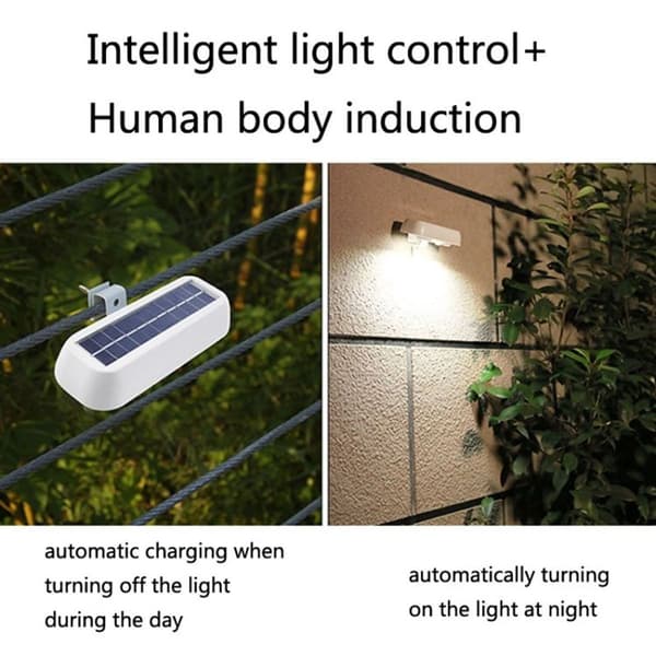 12 LED utendørs vanntett solcellevegglys med kropps- og stemmestyring