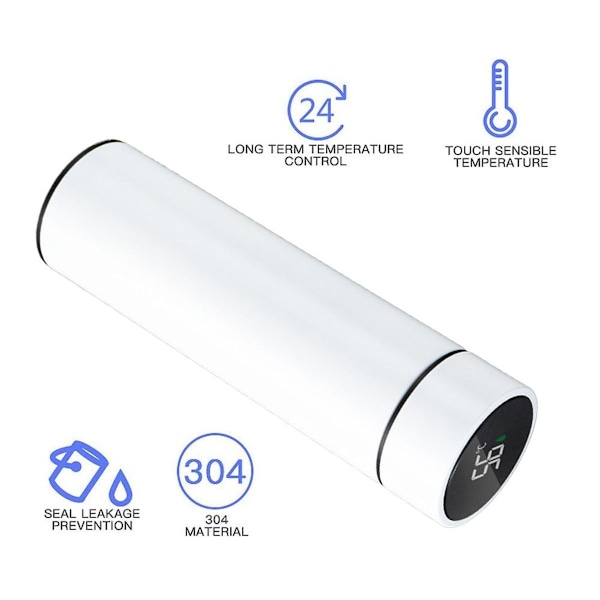 Vedenkeitin LED-lämpötilanäytöllä - Valkoinen KLB