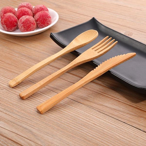3-delt sett med tresleiver for stekepanne, non-stick matlagingsredskaper