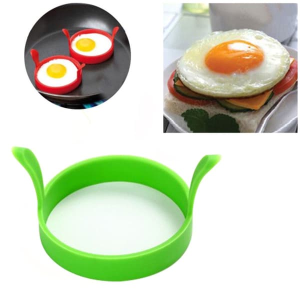 Silikon Egg Rings for Stekte Egg Non-Stick Egg Cooking Green