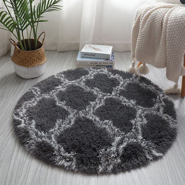 Fluffy gulvteppe Faux Fur Fluffy teppe Gradient dekorativ gulvmatte for soverom stue spisestue 40x60cm, Lantern Gray KLB