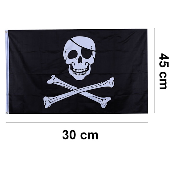 2 st 30*45cm Piratflagga i Dacron för Piratfest