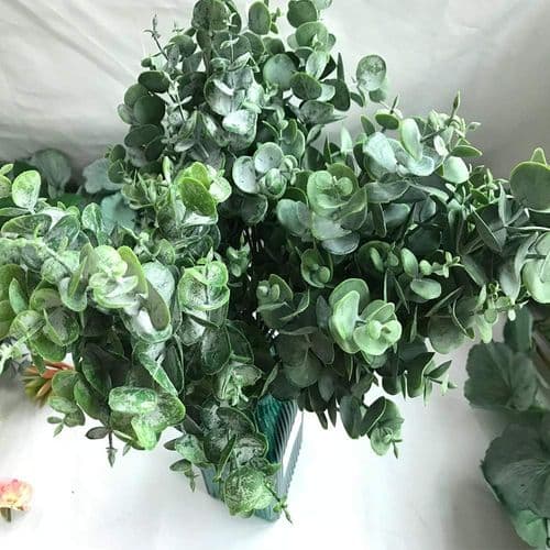 Set med 3 Eucalyptusbladgrenar Konstgjorda Blommor Konstgjorda