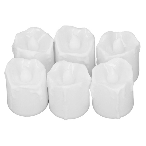 6 stycken LED-ljus, simulerad flimrande, romantisk KLB