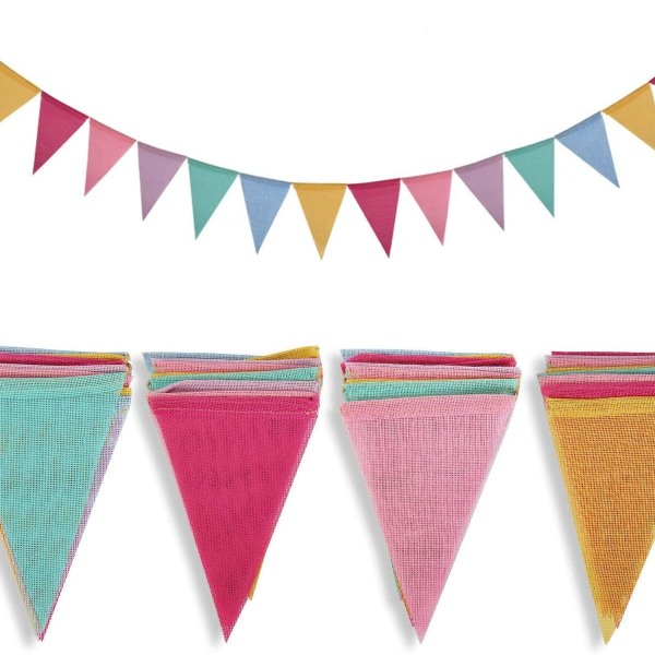 Crislove Vimplar, 4-pack 5M Flerfärgade Triangelflaggor, 15 Färger Var KLB