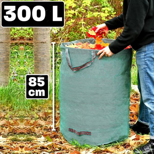 Trädgårdssäckar 300 l - Med 4 rivfasta handtag - Fällbara - Återanvändbara - Robusta - Avfallssäck KLB