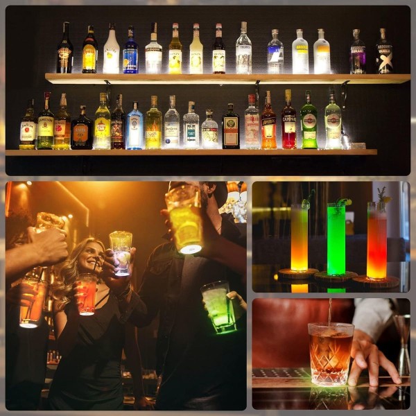 10 stk LED-bar-brikkeunderlag, LED-klistremerker, LED-flaskelys, KLB