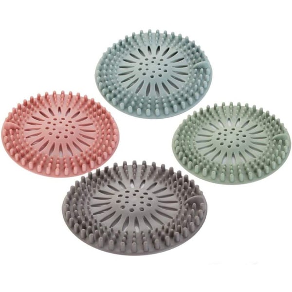 4-pack silikonhårfilter, universellt avloppsskydd, kan användas i badrummet.