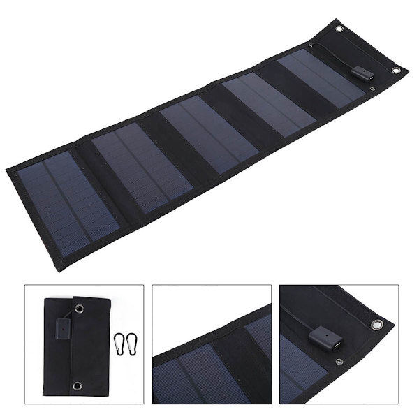 20W Vanntett Foldbart Solcellepanel Sollader USB KLB