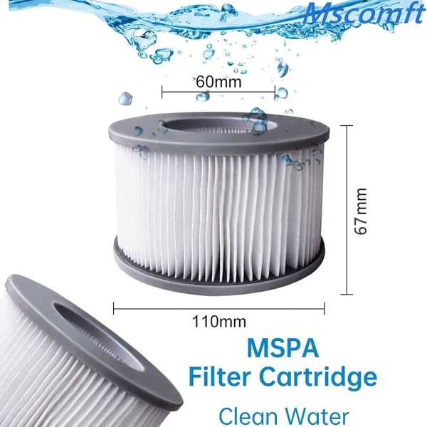 Mscomft erstatningsfilter for MSpa boblebad erstatningsfilter filterpatron