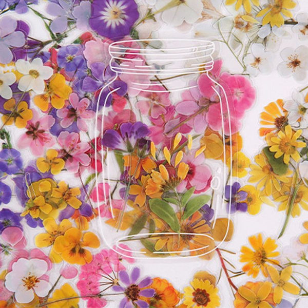 160 kpl luonnonkukka-tarroja scrapbookingiin, itseliimautuva scrapbooking