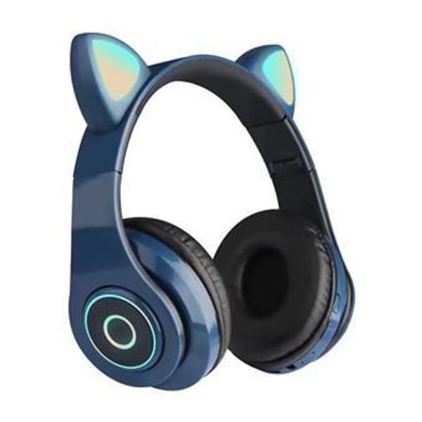 Bluetooth 5.0 Katteøre Kanin LED Stereo Headset med Mikrofon for Barn