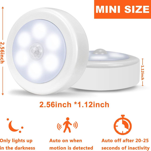 LED-nattlys med bevegelsessensor, LED-skapbelysning med fjernkontroll, USB KLB