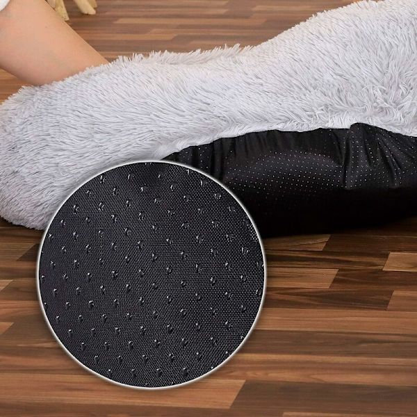 Koirapeti - Pyöreä tyynypeti kissoille - Mukava pehmeä donitsisohva kaikille koirille ja kissoille - Pehmeä kangas (80 cm Ø vaaleanharmaa) KLB