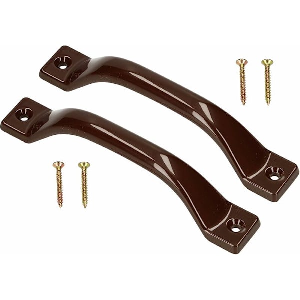 Sett med 2 hvite møbelhåndtak 140mm bronse KLB
