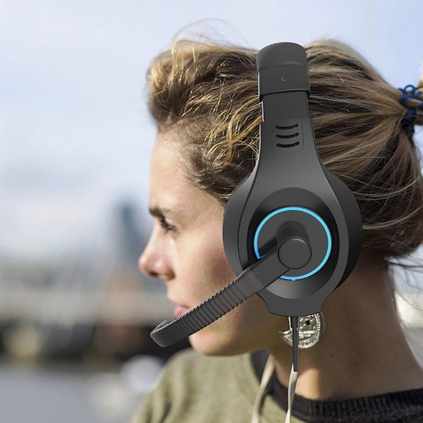 2 kappaleen pelikuulokkeet mikrofonilla PS4 Xbox One Blue