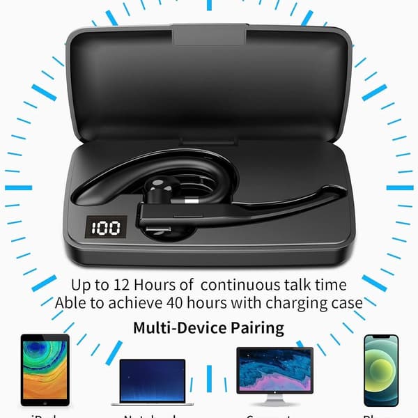 Bluetooth-hodetelefoner for mobiltelefoner, Bluetooth-headset med mikrofon KLB