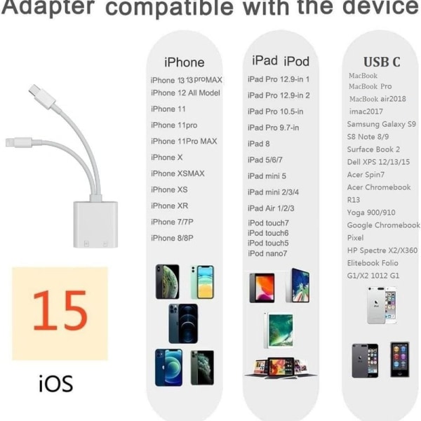 Lightning to SD iPhonelle/iPadille, kaksipaikkainen muistikortin luku