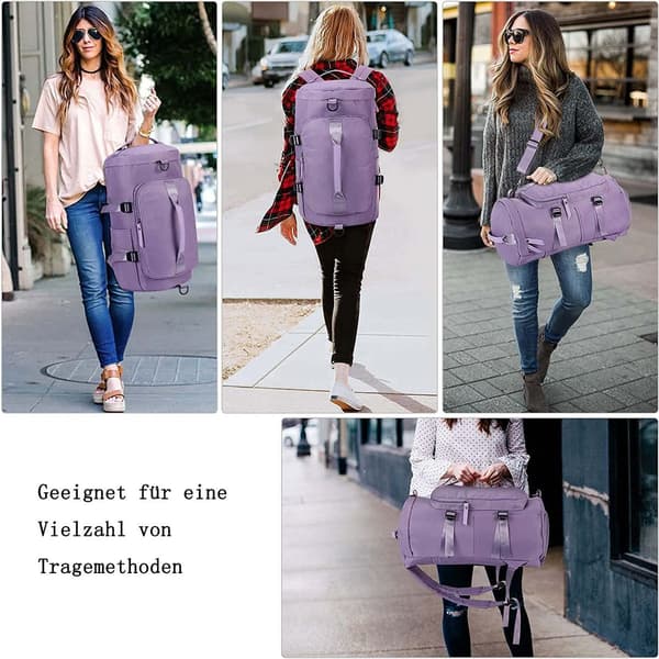Stor reiserucksack for kvinner, håndbagasjerucksack, tursekk,