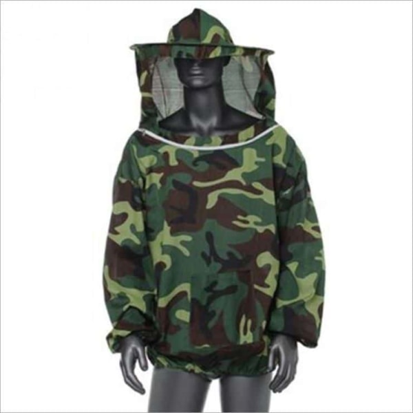 1 del Beekeeping Kläder Professionella Kläder Kostym Bi Kläder Andas Anti-Beekeeping Kläder(Färg: Camouflage Grön)
