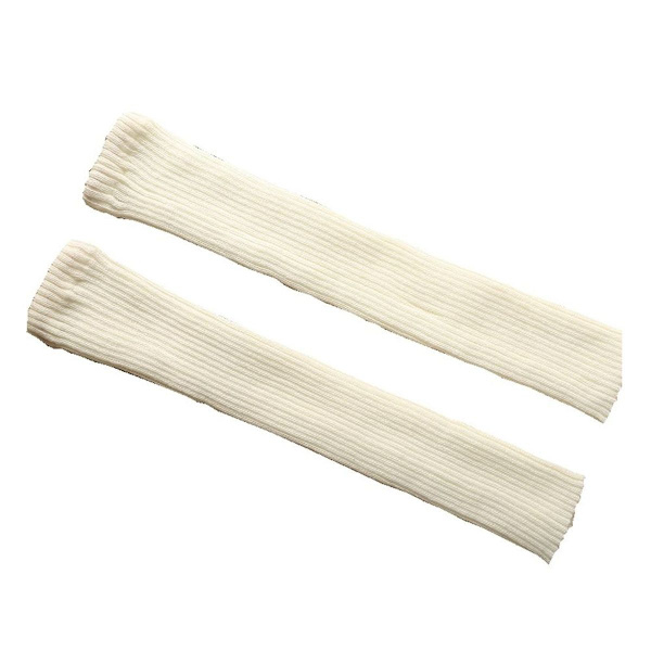 Dam vinter över knäet höga fotlösa strumpor stickade ben vita KLB