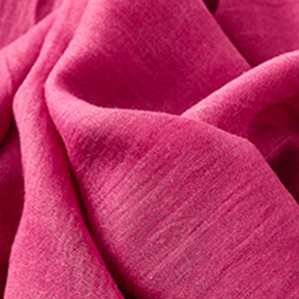 Skjerf i bomull, bred kappe av lin, vanlig skjerf, dyp rosa
