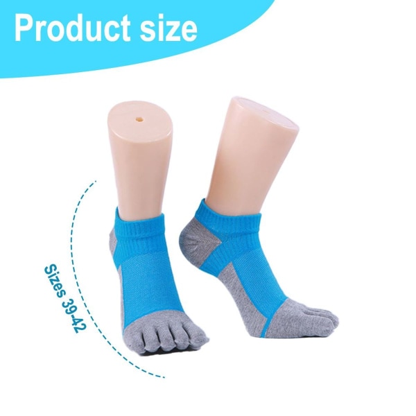 4 pairs of cotton socks five-finger socks men's medium tube blue KLB