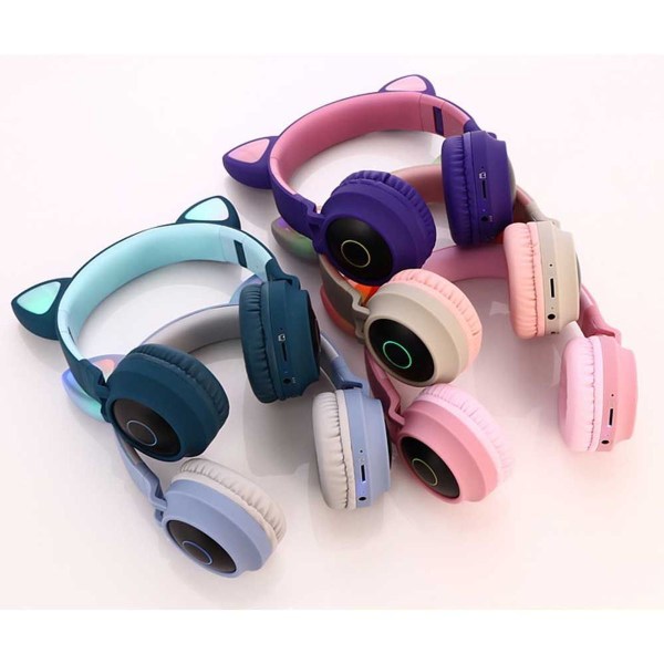 Huvudmonterade hörlurar för barn, Bluetooth 5.0 Wireless Blue