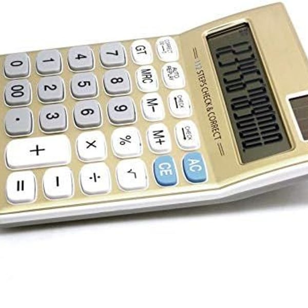 Standard lommeregnerfunktioner, solbatteri, dobbelt strømforsyning,