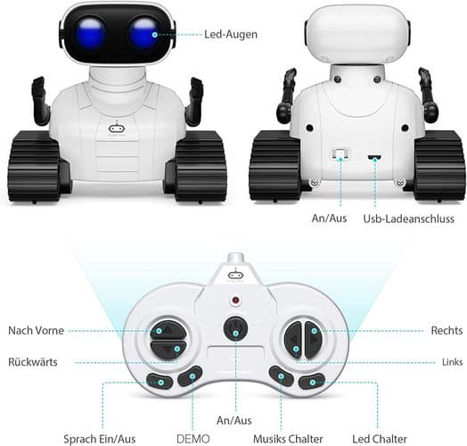 Robot legetøj til børn, genopladeligt fjernstyret robot legetøj m