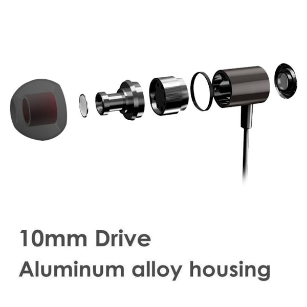 In-ear-hovedtelefoner, støjisolerende øretelefoner, hovedtelefoner, sort