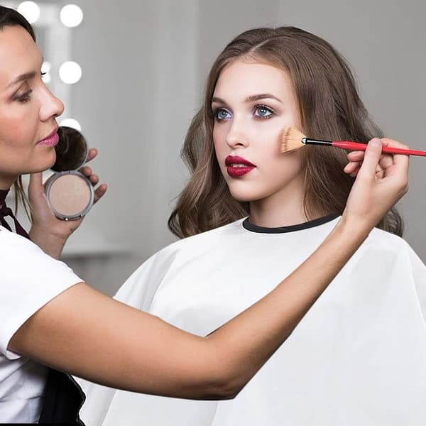 Makeup Cape, Beauty Salon Shorty Smock til Kunder, Salon Hvid