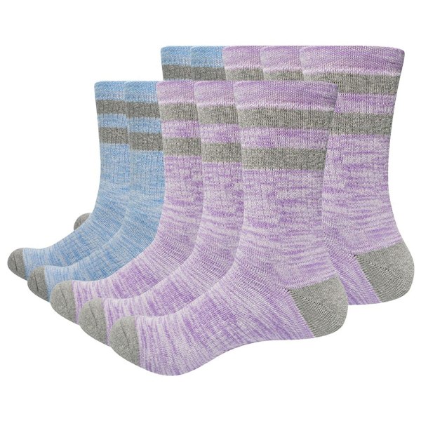Pehmustetut vaellussukat ulkoilulajeihin, 5 paria (3 violettia, 2 sinistä) KLB