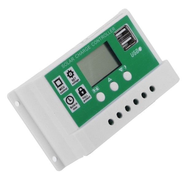 30A 12V 24V LCD solcellelader solpanel batteri KLB