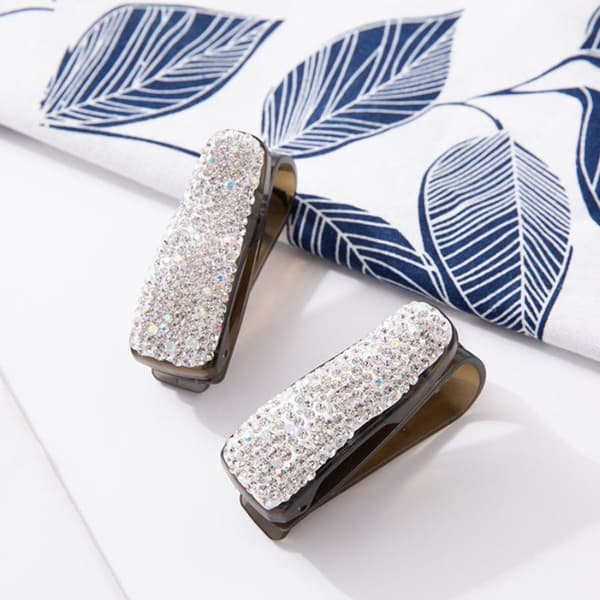 Pakke med 4 solbrillegardin solbrilleklips for bil solskjerm bling