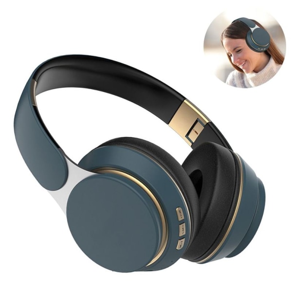 Bluetooth Over Ear -kuulokkeet, langattomat taitettavat stereot, tummansiniset