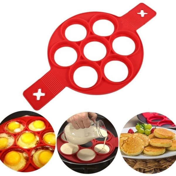 Äggring, non-stick silikonform för runda ägg, muffins, pannkakor, rund