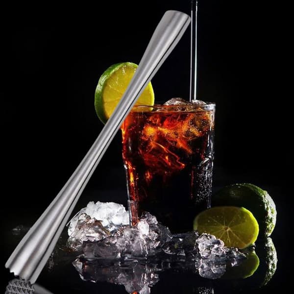 Muddler for cocktails, cocktail muddler laget av rustfritt stål og 26 cm
