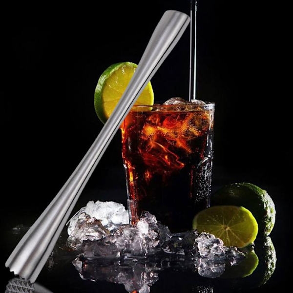 Muddler til cocktails, cocktail muddler lavet af rustfrit stål og 26 cm