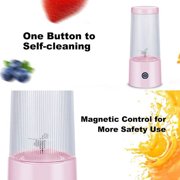 Bärbar mixer, personlig mixer för smoothies och rosa