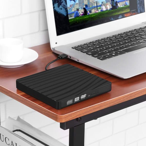 Ekstern DVD-stasjon, USB 3.0 og Type-C bærbar CD DVD + / -RW Brenner optisk KLB