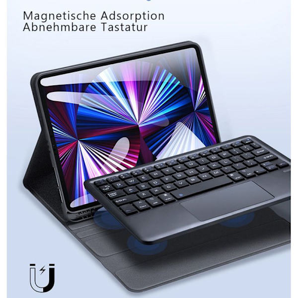 Janolty tastatur for New iPad Pro 12.9 2021/2020/2018, QWERTZ belyst
