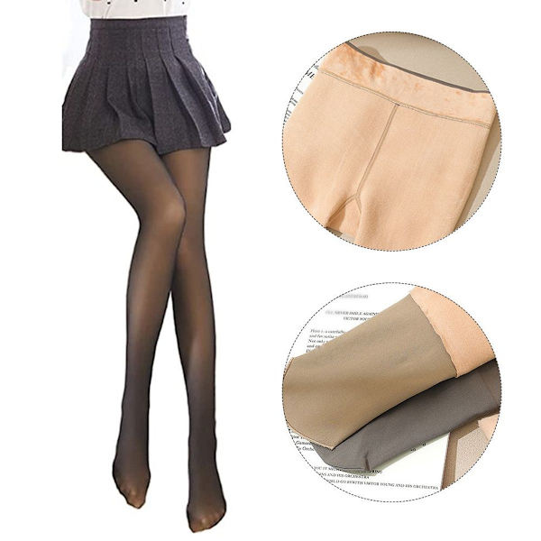 Vintertermiska tights med hög midja, ogenomskinliga, svarta - connecting KLB