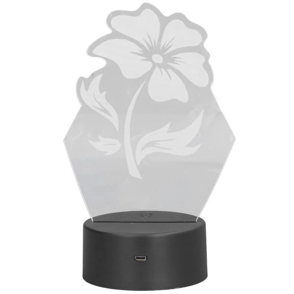 3D natlampe, 7 farver, berøringskontrol, 3D levende blomsterform KLB