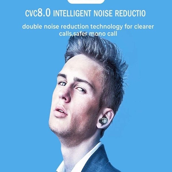 Bluetooth-ørepropper, 5.0-ørepropper med 2000 mAh ladeetui LED-hodetelefoner